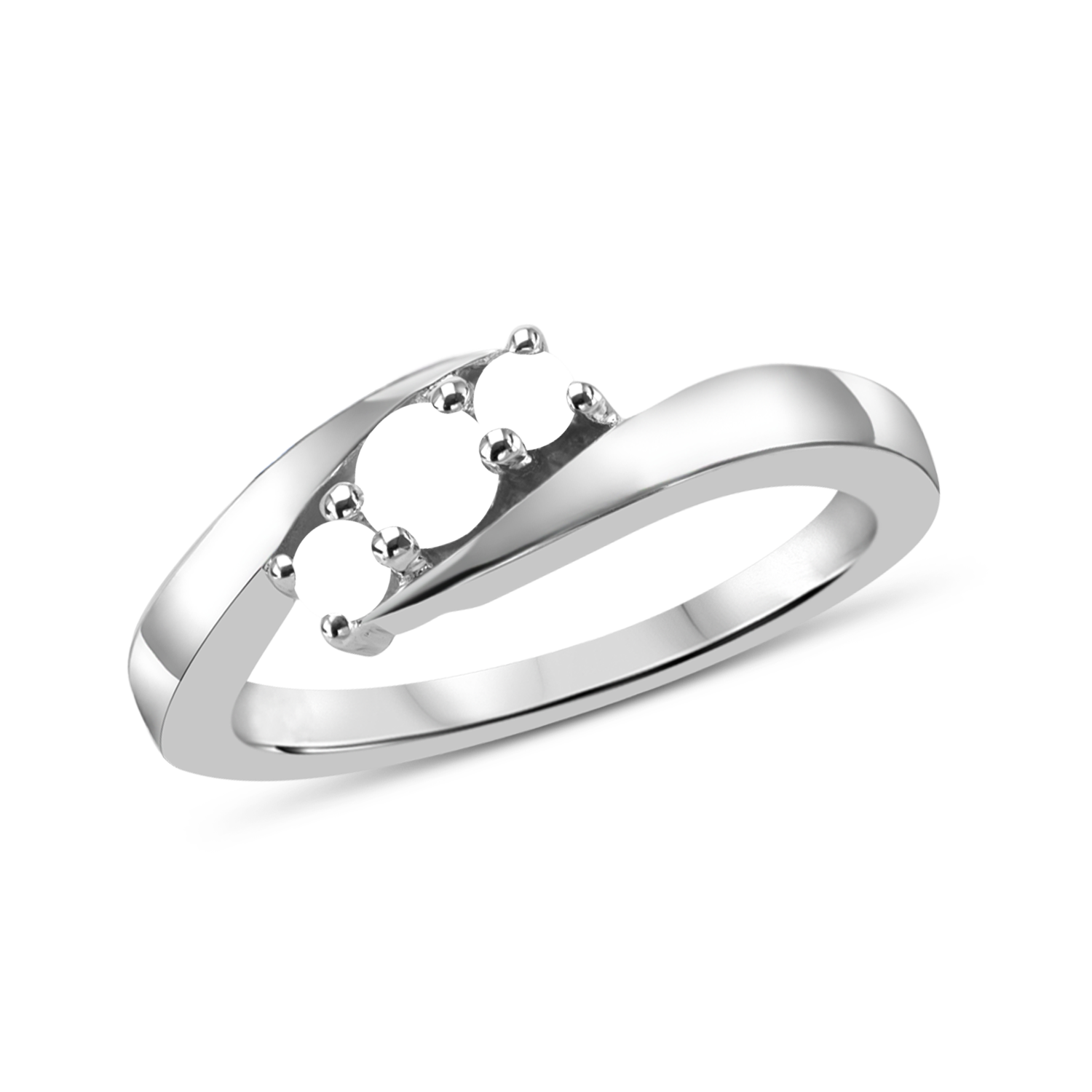Mother's Birthstone Three Stone Bypass Ring (3, 5, or 7 Stones