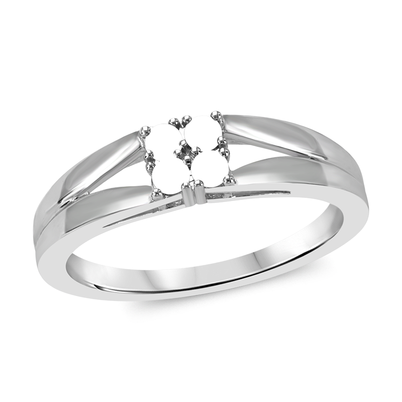 Mother s Quad Birthstone Split Shank Ring 4 Stones and Names