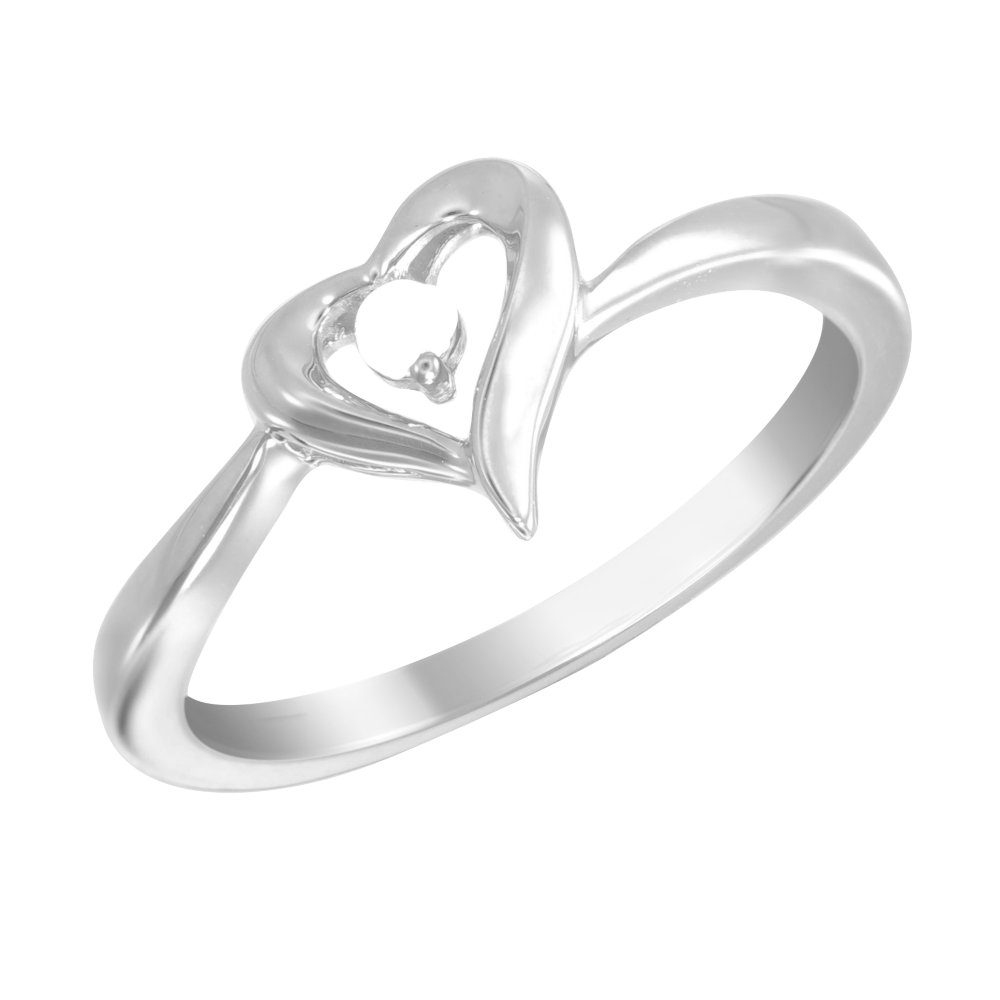 Birthstone and Engravable Name Looping Heart Outline Ring (1 Stone