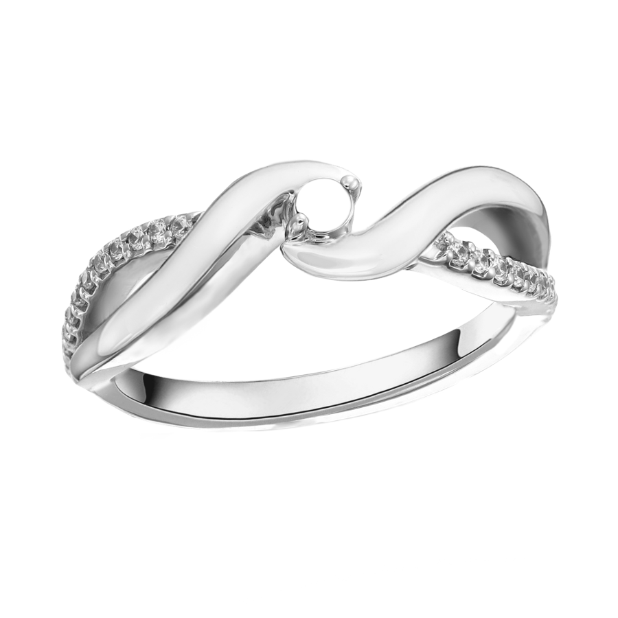 Gemstone and 0.05 CT. T.W. Diamond Rolling Wave Bypass Ring (1-5 Stones)
