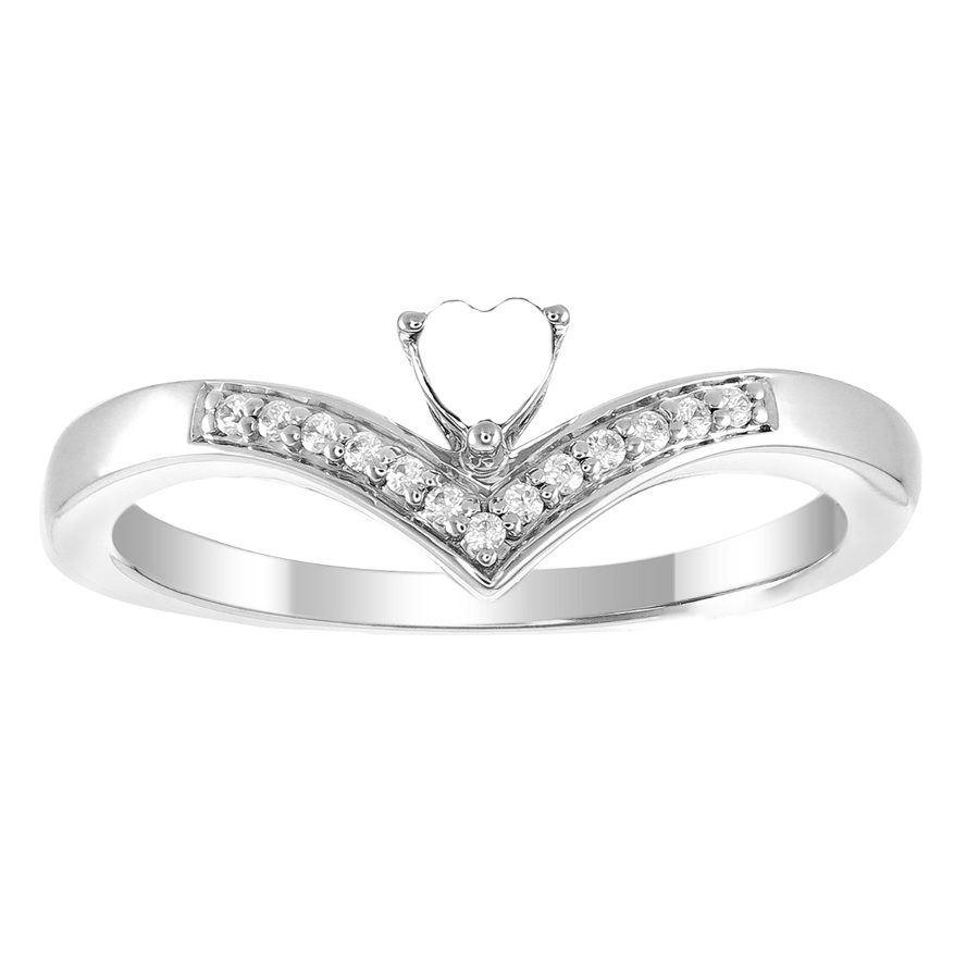 Heart-Shaped Gemstone and Diamond Accent Contour Ring (1-3 Stones