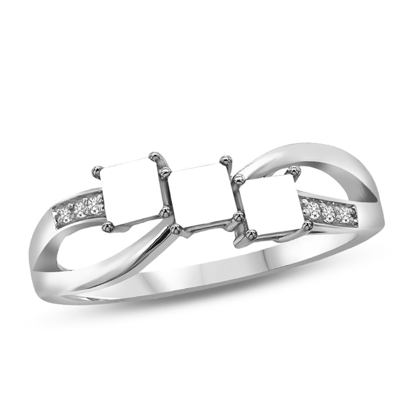 3.0mm Princess-Cut Gemstone and Diamond Accent Infinity Ring (3-5