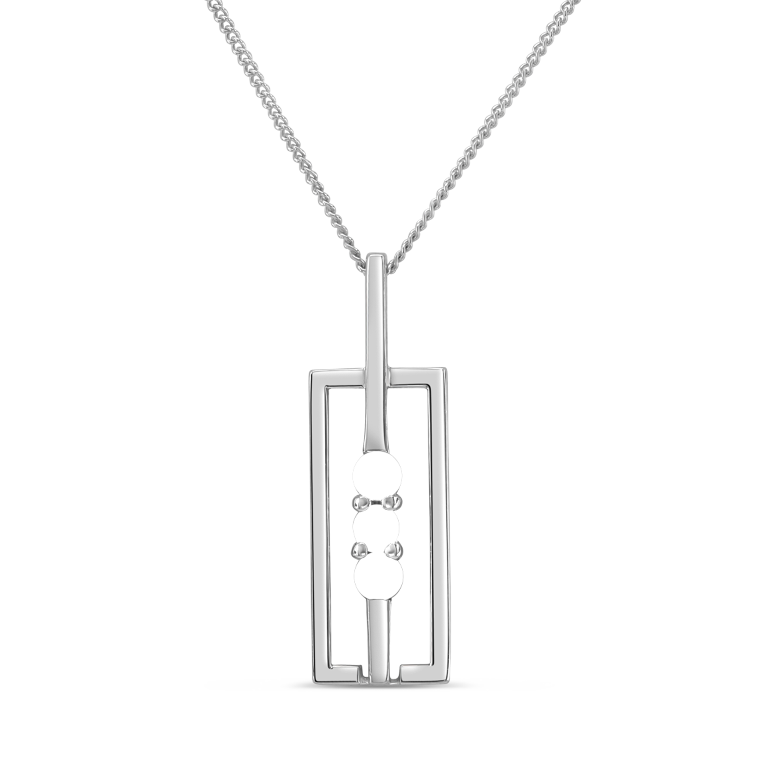 Mother s Birthstone Linear Rectangle Pendant 3 7 Stones