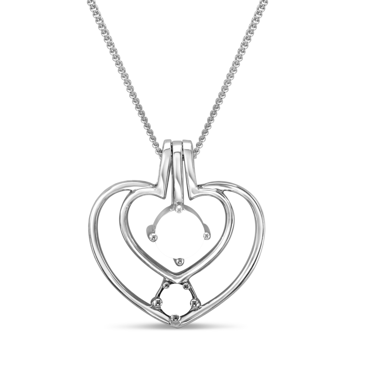 Peoples double 2025 heart necklace
