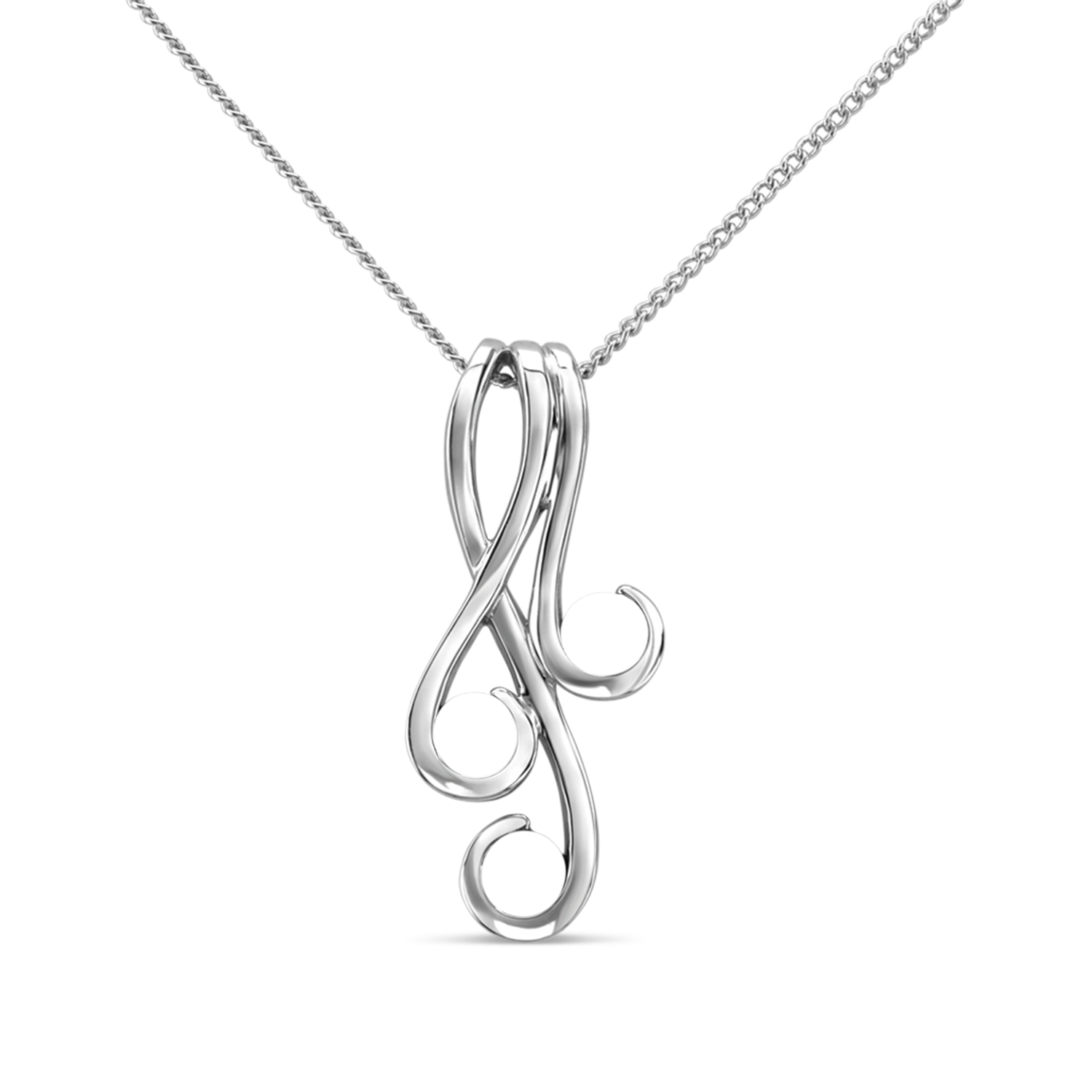 Mother's Birthstone Swirling Ribbons Pendant (3-7 Stones