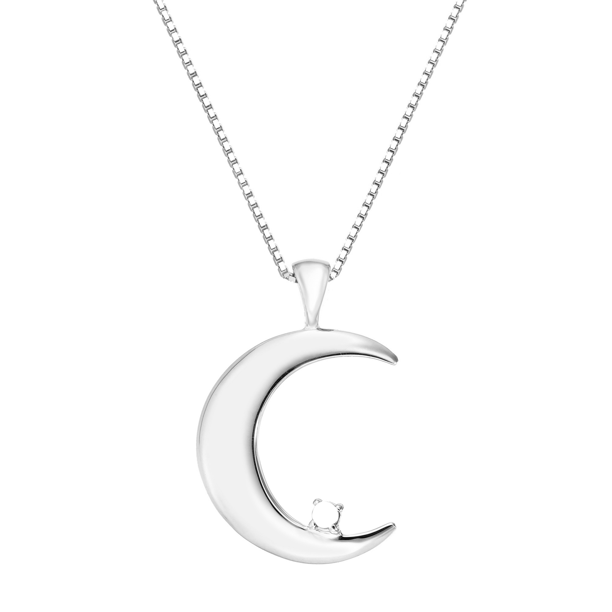 Gemstone moon necklace deals
